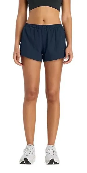 New Balance Womens Running Shorts Navy Blue Built-In Brief Lined Size M thumbnail 1