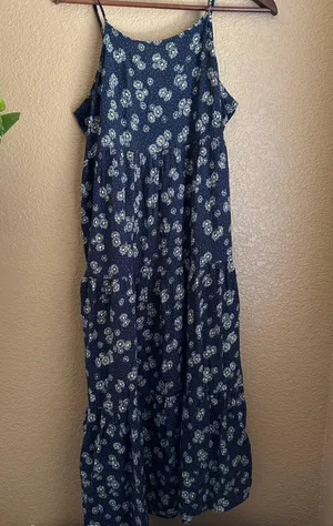 J for Justify Daisy Print Navy Blue Flowy Maxi Dress thumbnail 1