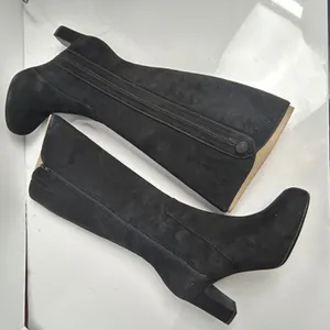 Clarks Tamryn Leaf Black Suede Knee High Block Heel Boots 9M thumbnail 11