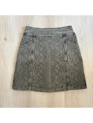 Anthropologie Pilcro EUC Women's Green Gray Quilted Mini Skirt Size 2 thumbnail 5