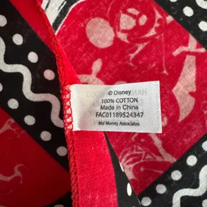 Disney Pirate Mickey Mouse Red Bandana 21"‎ Cotton Square Scarf Skull Crossbones thumbnail 3