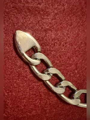 Silver High Polished Chunky Cuban Flat Chain Link Belt with Teddy Bear Charm thumbnail 3