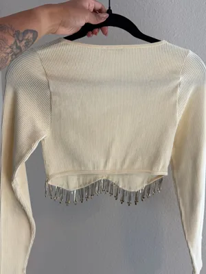 Zara Long sleeve cropped top thumbnail 2