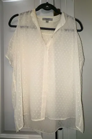 Allsaints cold shoulder chiffon shirt thumbnail 1