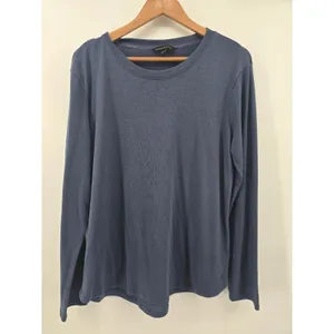 Banana Republic Long Sleeve Tee Women XL Blue Crew‎ Neck Basic Soft Knit Top thumbnail 2