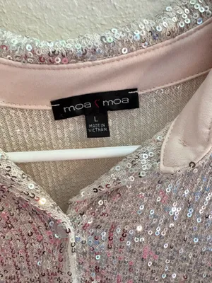Sequin Button Up Silver Size L thumbnail 2
