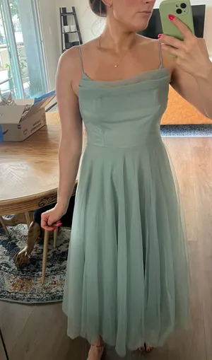 Selfie Leslie Floating By Pleated Neckline Mesh Midi NWT thumbnail 4