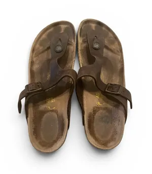 Birkenstock Gizeh thong sandals Havana brown oiled leather size 40 thumbnail 1