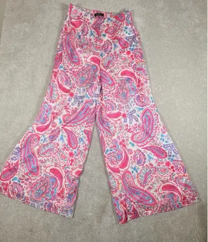 Ontwelfth Paisley‎ Printed Wide Leg Pants Pink Small thumbnail 1
