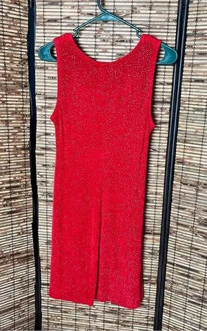 Sparkling Red Sleeveless Dress thumbnail 1