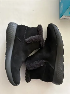 Skechers Black Faux-Fur Collar Women's Ankle Booties thumbnail 5