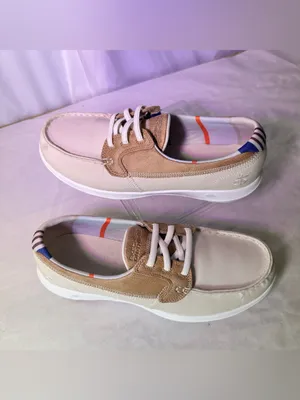 Skechers Cream & Tan Lace-Up Casual Sneakers thumbnail 2