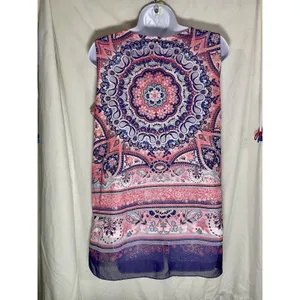 EST. 1946 Women’s Paisley Mandala Tank Top - Size Large - Pink & Blue thumbnail 3
