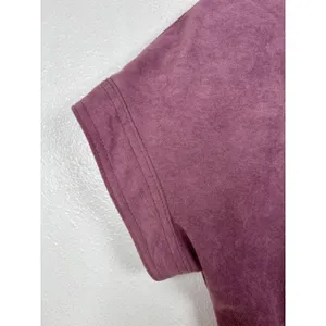 Caron Midi Dress Women 10 Mauve Purple Faux Suede Button Front Vintage V-Neck‎ thumbnail 7