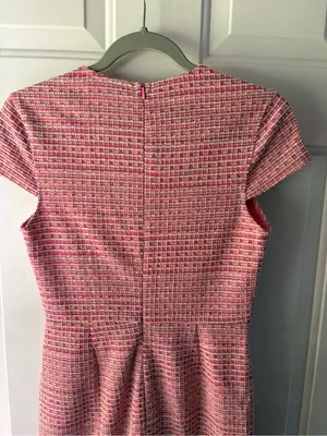 Grace Karin Pink Tweed Square Neck Mini Fit and Flare Dress Sz S VTG 60s Insp thumbnail 10