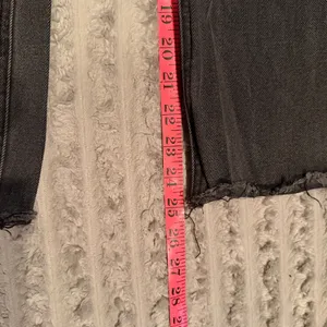 Avec Les Filles Distressed High Rise Straight‎ Leg Jeans Washed Black Size 31 thumbnail 6