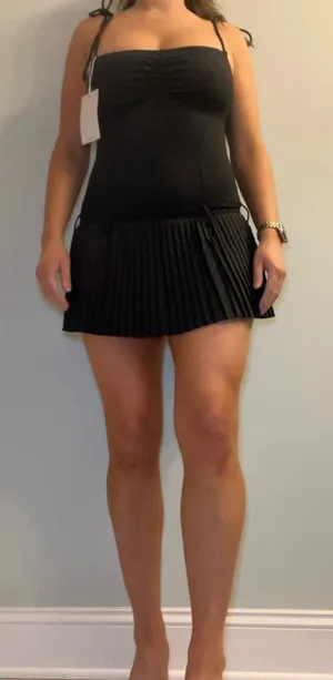 Halara Black Pleated Active Dress – New With Tags (Size XS) thumbnail 2