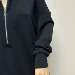 Varley Double Soft Black Masie Longline Sweat Shirt size S thumbnail 6