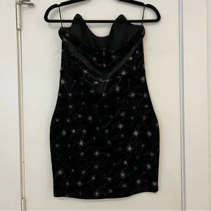 Revolve Superdown Stevie Sweetheart Mini Dress Black Metallic thumbnail 6