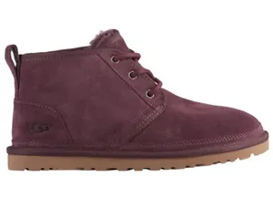 UGG Bethany Ankle Boots Lace Up Suede Sheepskin Chukka Booties Burgundy Size 8.5 thumbnail 1