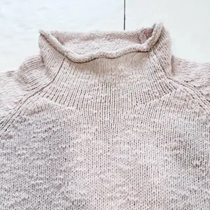 LL Bean pale‎ Pink Cotton Ragg Funnelneck Pullover Sweater Size XS thumbnail 6