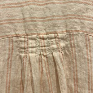 Joie Women Large Pink White Striped 100% Linen‎ Henley Blouse Boho Smocked Top thumbnail 7