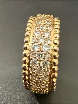 Unsigned Gold-plated Pave Crystal CZ Band Eternity Ring Size 8. thumbnail 7