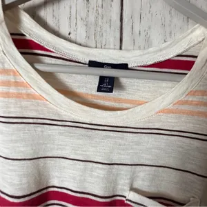 Gap Sleeveless Pocket Striped Sleeveless Top - Red, Orange, and White Sz S thumbnail 2