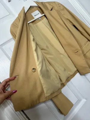 Madewell XS Camel Tan Double Breasted Blazer Preppy Heritage Academia Classic thumbnail 5