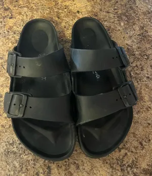 Birkenstock Black Double Strap Slide Sandals thumbnail 1