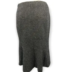 Lauren Ralph Lauren wool black beige flat front skirt thumbnail 4