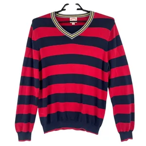 Brooks Brothers Y2K Womens Sweater Sz L Preppy Varsity Americana Stripe Academia thumbnail 2