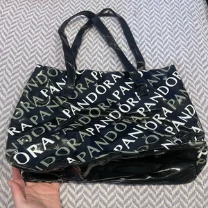 Pandora Bag Signature Logo Black Shopper Handbag Tote Purse Bag thumbnail 4