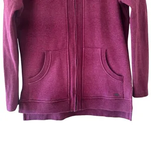 UGG Trendy Burgundy Long Sleeves Front Zip Up High Low Sweatshirt SZ XS # 2365 thumbnail 3