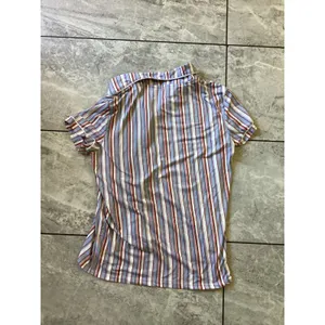 Born Womens Pajama Top Small Blue Orange Striped Button Down Short Sleeve Sleep thumbnail 6