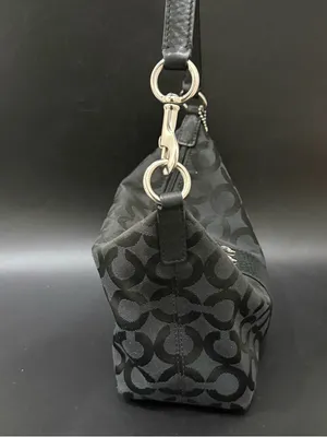 COACH 43771 Julia Outline OP Art Black Jacquard Canvas Small Purse Shoulder Bag thumbnail 3