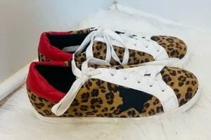 Nature Breeze Low Top Leopard Print Sneakers size 7 red thumbnail 5