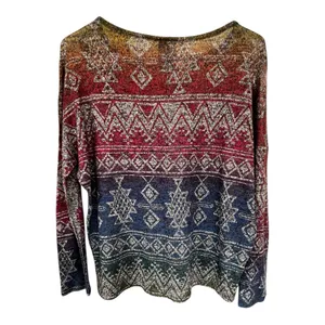 Moon Collection Colorful Geometric Long Sleeve Top thumbnail 4