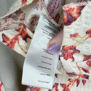 NEW Free People Tilly Tea Combo Ivory Floral Button Cotton Long Sleeve Top XS thumbnail 9