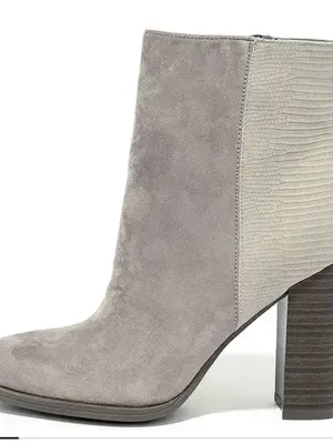Sam Edelman Gray Suede Block Heel Ankle Boots - Women thumbnail 3