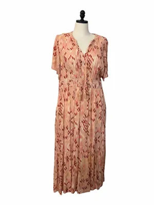 Knox Rose Maxi Dress XXL Blush Geometric Tassel Tie Smocked Waist Cottagecore thumbnail 2
