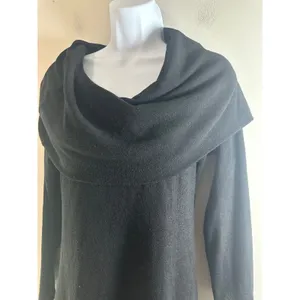 Soft Surroundings Womens Black‎ Cowl Neck Tunic Sweater Pockets Medium 25027 thumbnail 3
