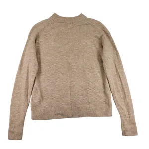 Quince Baby Alpaca Wool Diamond Stitch Crew Sweater Camel Women's Small HUBO01 thumbnail 2