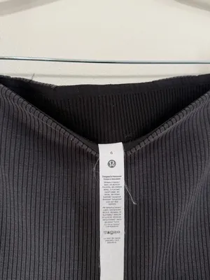 NWOT Lululemon Ribbed Softstreme Flared Pant Size 6 Black thumbnail 3