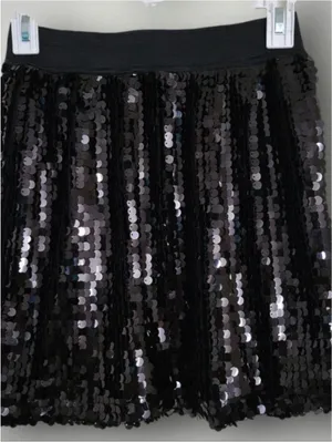 Pink Rose Black Sequin Skater‎ Skirt thumbnail 2