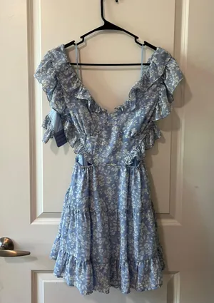 Sky to Moon Blue Floral Dress thumbnail 3