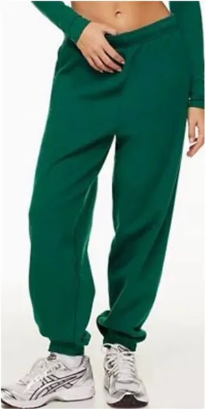 Aritzia TNA Sweatfleece Cozy Boyfriend Sweatpants Green Medium thumbnail 1