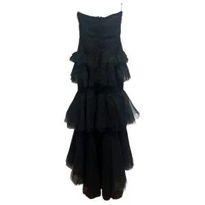 NEW NWT Michael Costello X Revolve Alai Strapless Tulle Maxi Gown In Black thumbnail 8