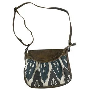 Myra Bag Seeker Leather Crossbody shoulder Handbag Canvas‎ Purse Aztec thumbnail 2