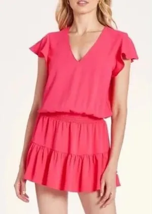 Amanda Uprichard Marsha Hot Pink‎ V-Neck Romper Size XS thumbnail 1